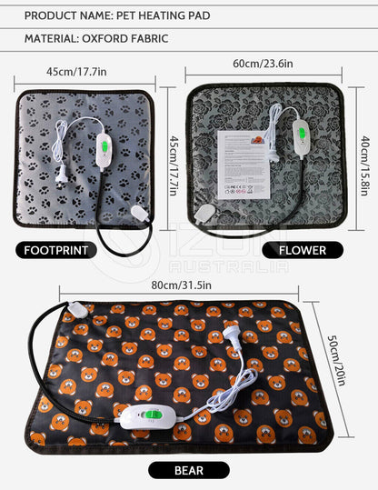Large Pet Electric Heat Mat AU Plug Warmer Pad Blanket Waterproof Dog Cushion