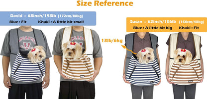 Dog Sling Puppy Carrier for Small Dogs with Openable Front Breathable Mesh, Hands Free Pet Sling Travel Bag Adjustable Padded Strap Pockets Large Space (Khaki, 3-11 Lb)