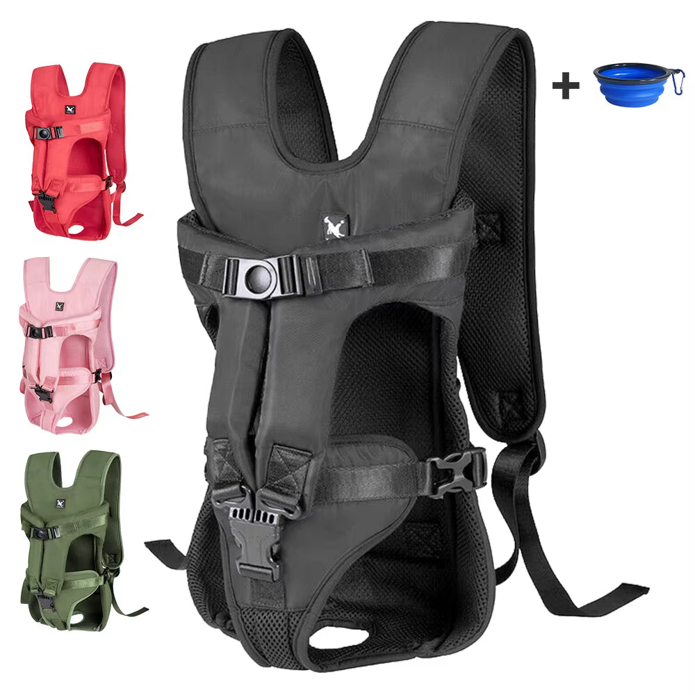 Outdoor Pet Front Dog Carrier Backpacks Adjustable Hands Free Dog Backpack Carrier for Medium Small Dogs