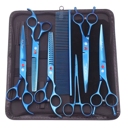 Dog Grooming Scissors Japan Stainless 6.5" 7" Pet Hairdressing Scissors Kit Dog Curved Scissors Thinning Shears Color Comb Z3002