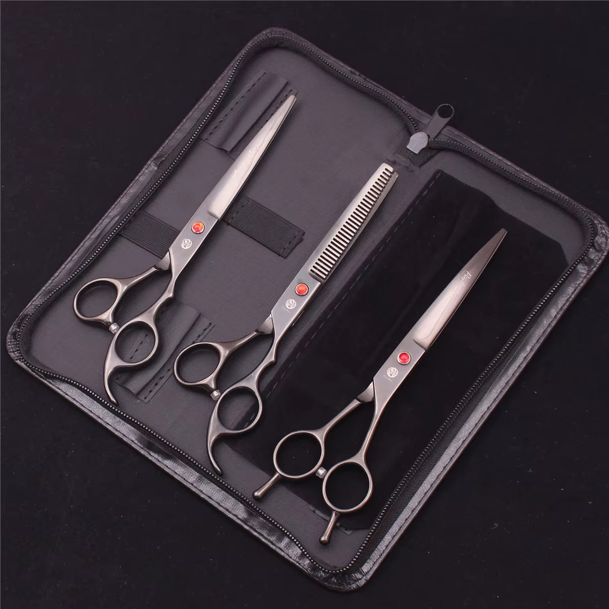 Dog Grooming Scissors Japan Stainless 6.5" 7" Pet Hairdressing Scissors Kit Dog Curved Scissors Thinning Shears Color Comb Z3002