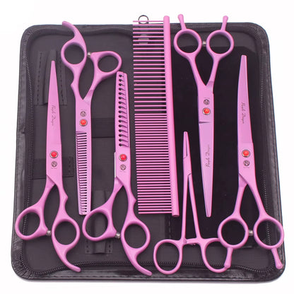 Dog Grooming Scissors Japan Stainless 6.5" 7" Pet Hairdressing Scissors Kit Dog Curved Scissors Thinning Shears Color Comb Z3002