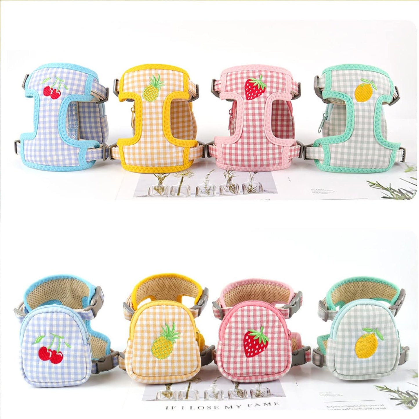 Pet Backpack Harness with Leash for Cat Small Dog Self Mini Carrier Back Pack Pocket Saddle Bags Puppy Bag with Training Lead Leash for Doggie Outdoor Travel Hiking Walking