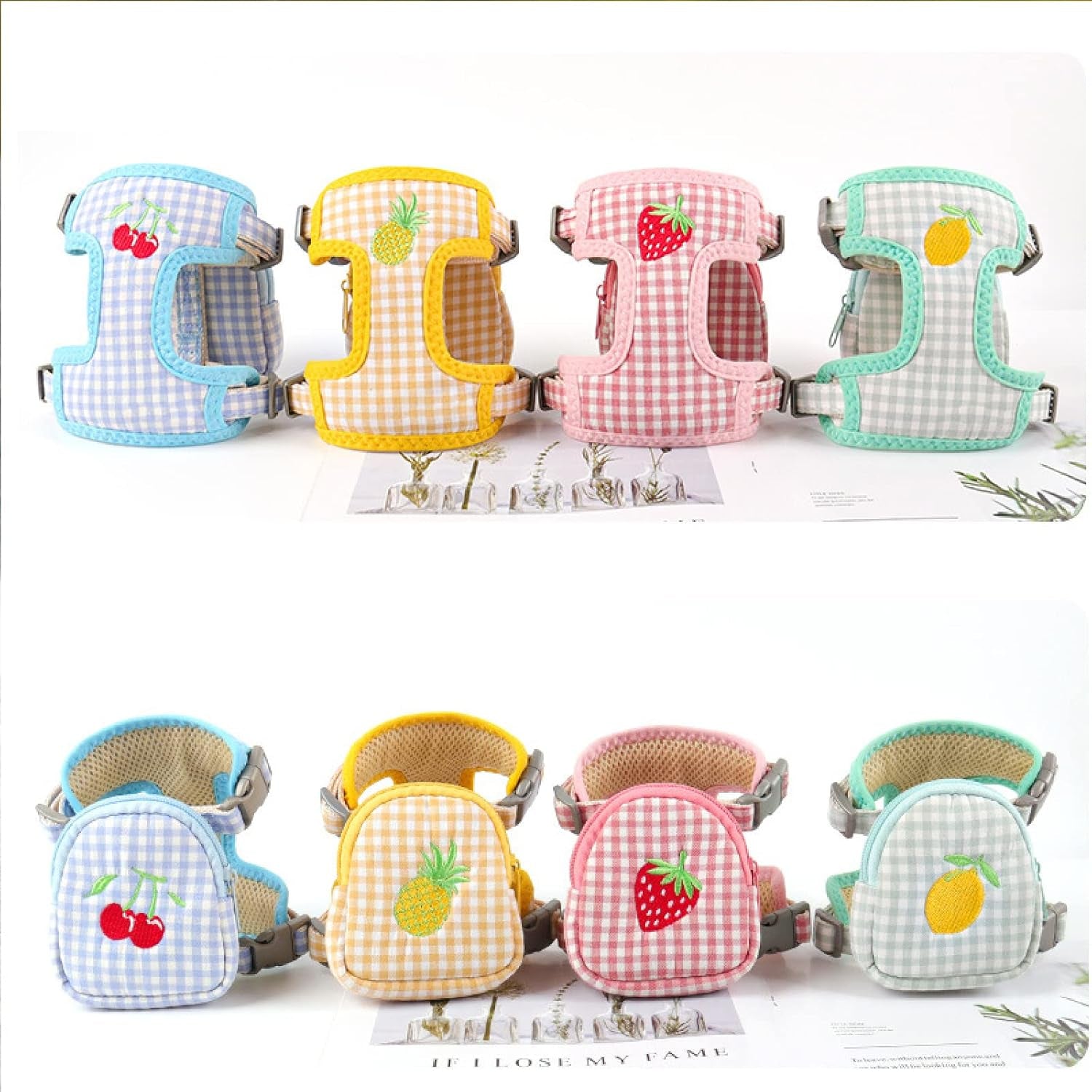 Pet Backpack Harness with Leash for Cat Small Dog Self Mini Carrier Back Pack Pocket Saddle Bags Puppy Bag with Training Lead Leash for Doggie Outdoor Travel Hiking Walking