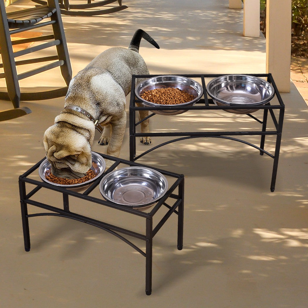 Pawz Pet Feeder Bowl Dual Elevated Raised Dog Puppy Stainless-Stee
