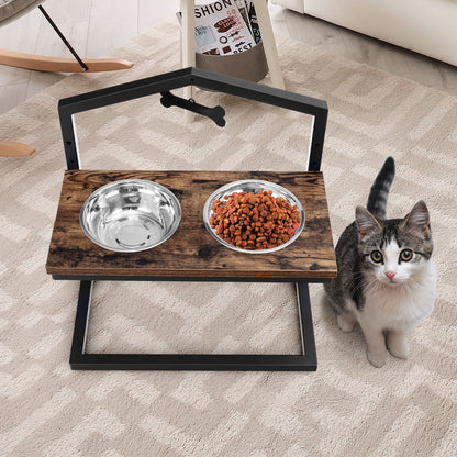 5 Heights Elevated Pet Feeder with Detachable Stainless Steel Bowl for Dogs