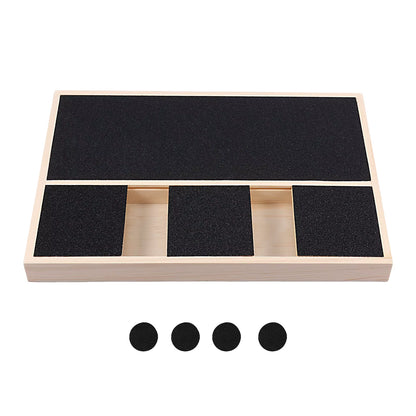 Dog Nail Scratch Board with Built-In Treat Box Wooden Puppy Nail Grinding Pad Dog Nail File Board Sandpaper Board Scratcher