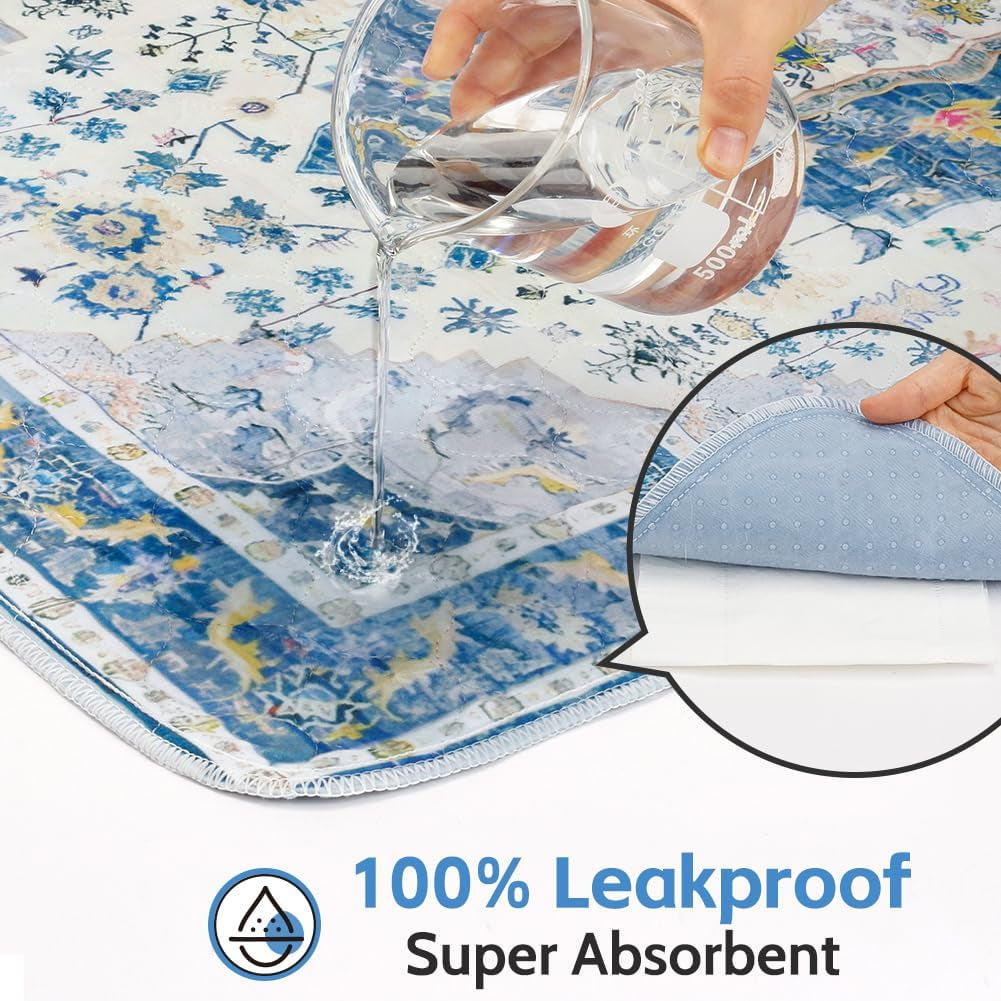 Washable Pee Pads for Dogs, 2 Pack Reusable Puppy Training Pads 40"X26" Super Absorbent Waterproof Dog Training Pads, Non-Slip Potty Pads, Whelping Pads Litter Mat