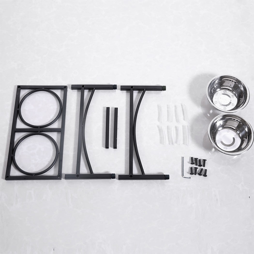 Pawz Pet Feeder Bowl Dual Elevated Raised Dog Puppy Stainless-Stee