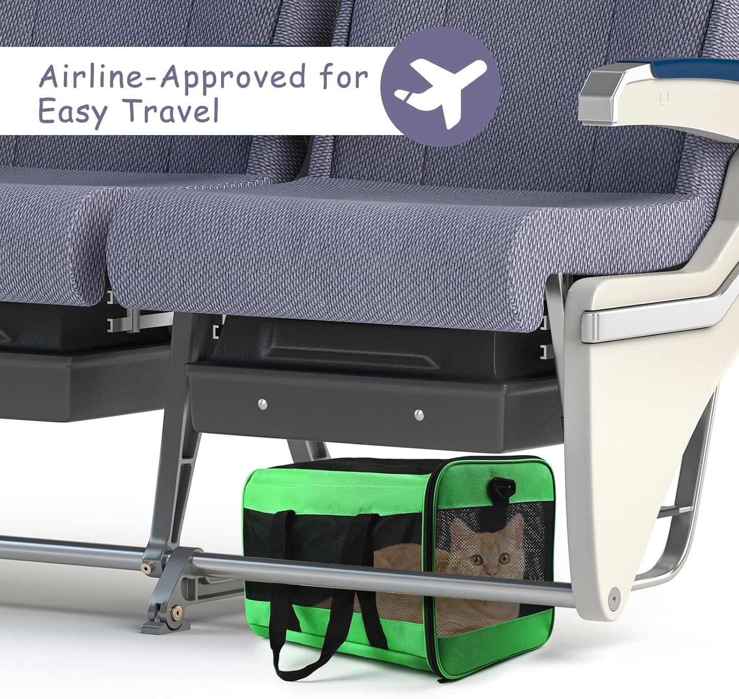 Pet Carrier Airline Approved Pet Carrier Dog Carriers for Small Dogs, Cat Carriers for Medium Cats Small Cat, Small Pet Carrier Small Dog Carrier Airline Approved Cat Pet Travel Carrier-Green