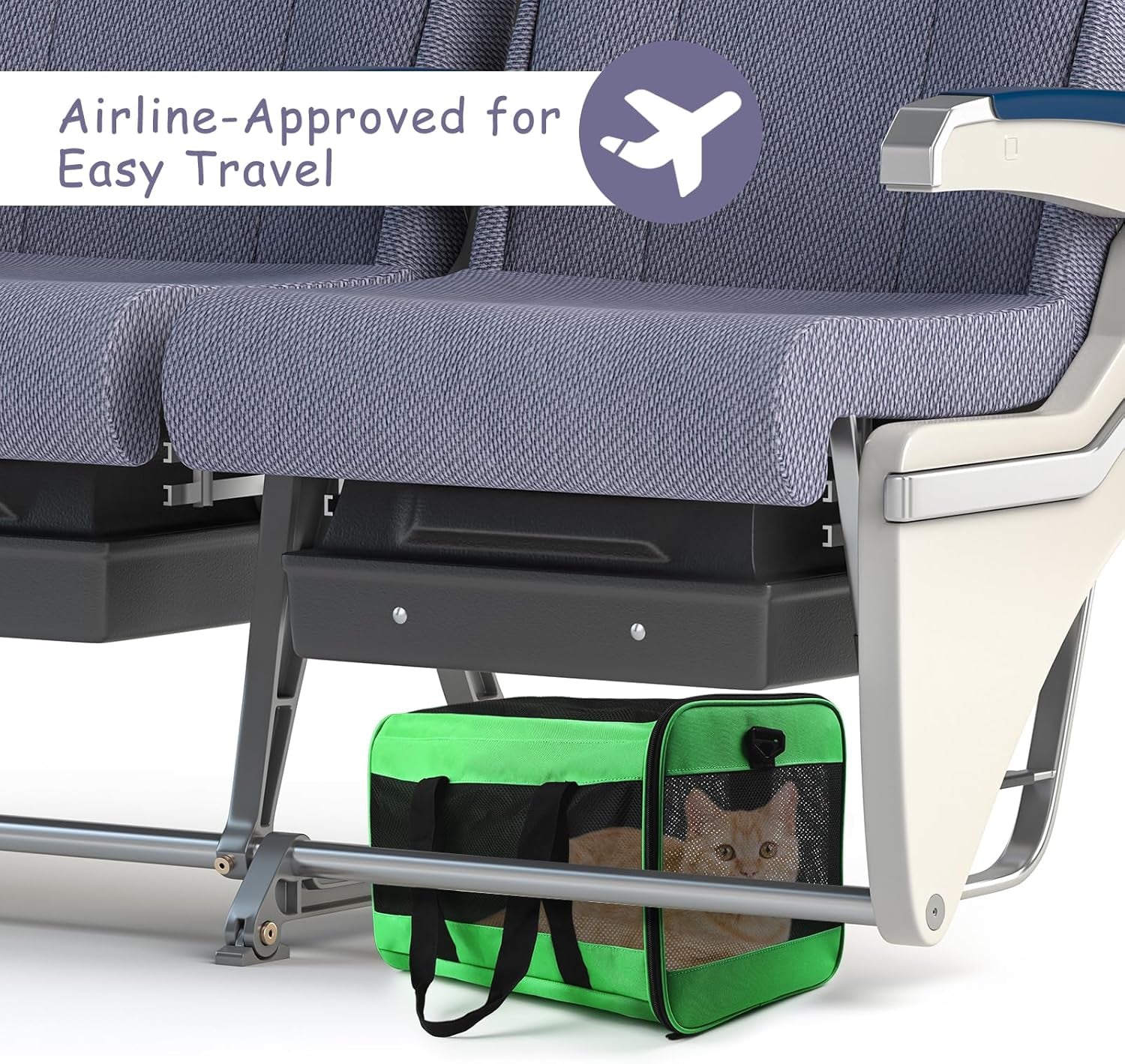 Pet Carrier Airline Approved Pet Carrier Dog Carriers for Small Dogs, Cat Carriers for Medium Cats Small Cat, Small Pet Carrier Small Dog Carrier Airline Approved Cat Pet Travel Carrier-Green