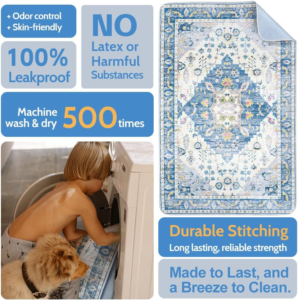 Washable Pee Pads for Dogs, 2 Pack Reusable Puppy Training Pads 40"X26" Super Absorbent Waterproof Dog Training Pads, Non-Slip Potty Pads, Whelping Pads Litter Mat