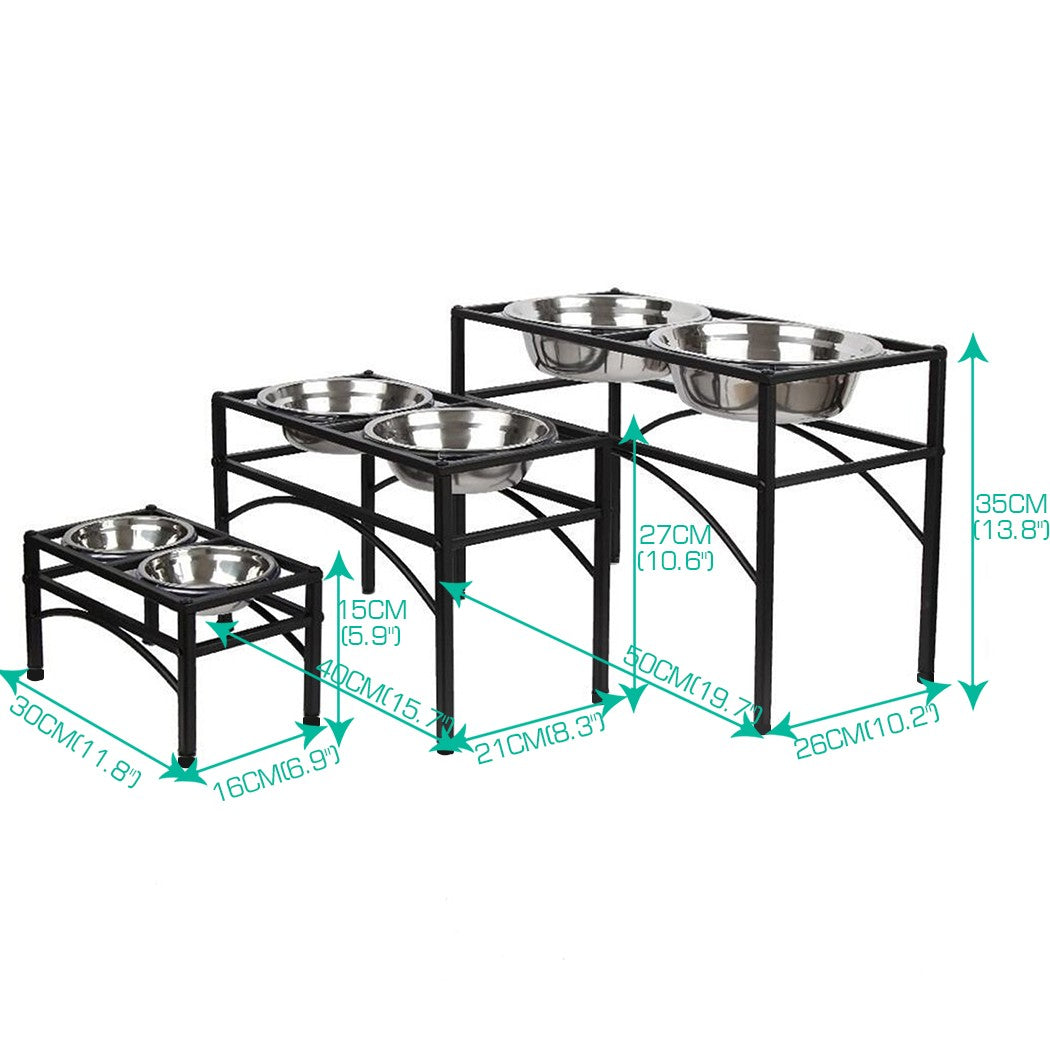 Pawz Pet Feeder Bowl Dual Elevated Raised Dog Puppy Stainless-Stee