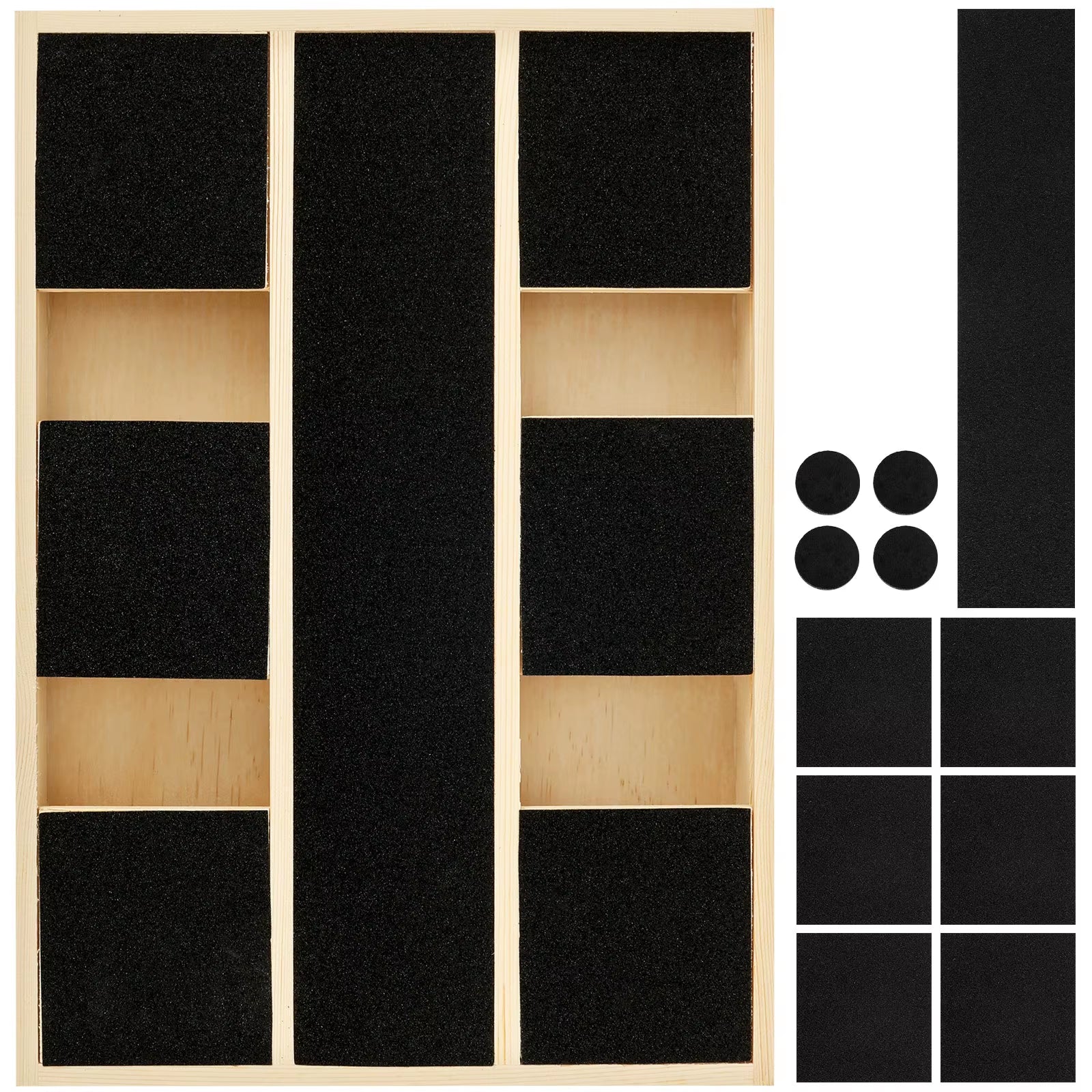 Dog Nail Scratch Board with Built-In Treat Box Wooden Puppy Nail Grinding Pad Dog Nail File Board Sandpaper Board Scratcher