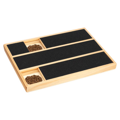 Dog Nail Scratch Board with Built-In Treat Box Wooden Puppy Nail Grinding Pad Dog Nail File Board Sandpaper Board Scratcher