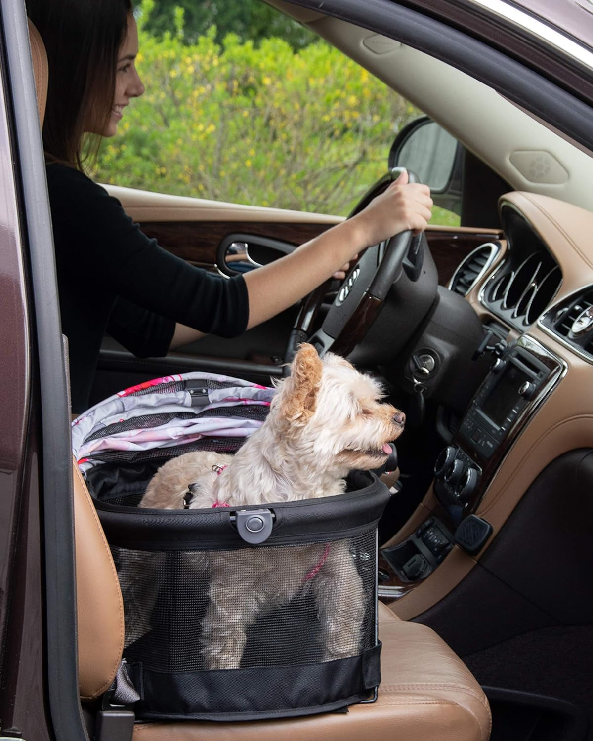 Pet Gear PG1040NZFL View 360 Pet Carrier & Car Seat for Small Dogs & Cats with Mesh Ventilation for Easy Viewing, Floral