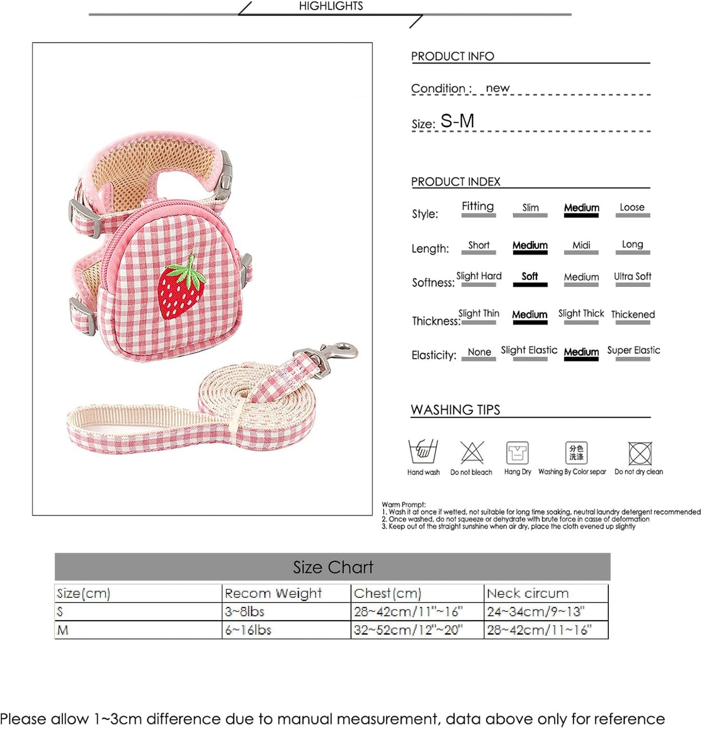 Pet Backpack Harness with Leash for Cat Small Dog Self Mini Carrier Back Pack Pocket Saddle Bags Puppy Bag with Training Lead Leash for Doggie Outdoor Travel Hiking Walking