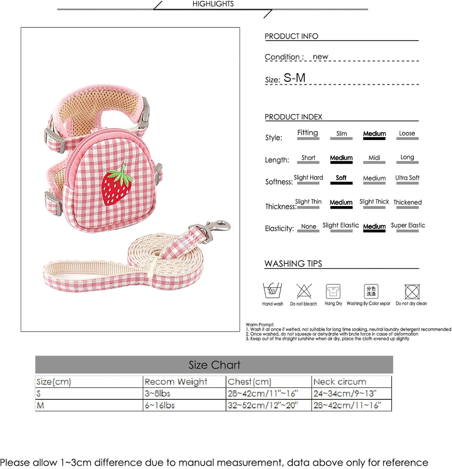 Pet Backpack Harness with Leash for Cat Small Dog Self Mini Carrier Back Pack Pocket Saddle Bags Puppy Bag with Training Lead Leash for Doggie Outdoor Travel Hiking Walking