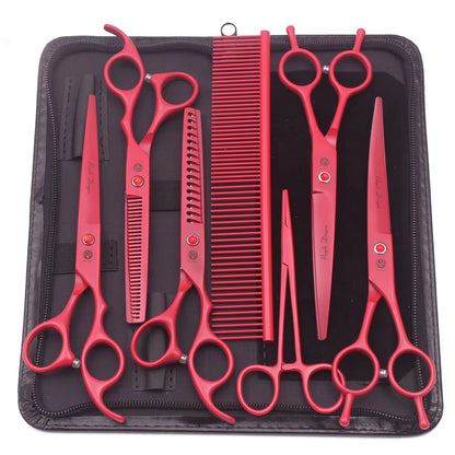 Dog Grooming Scissors Japan Stainless 6.5" 7" Pet Hairdressing Scissors Kit Dog Curved Scissors Thinning Shears Color Comb Z3002