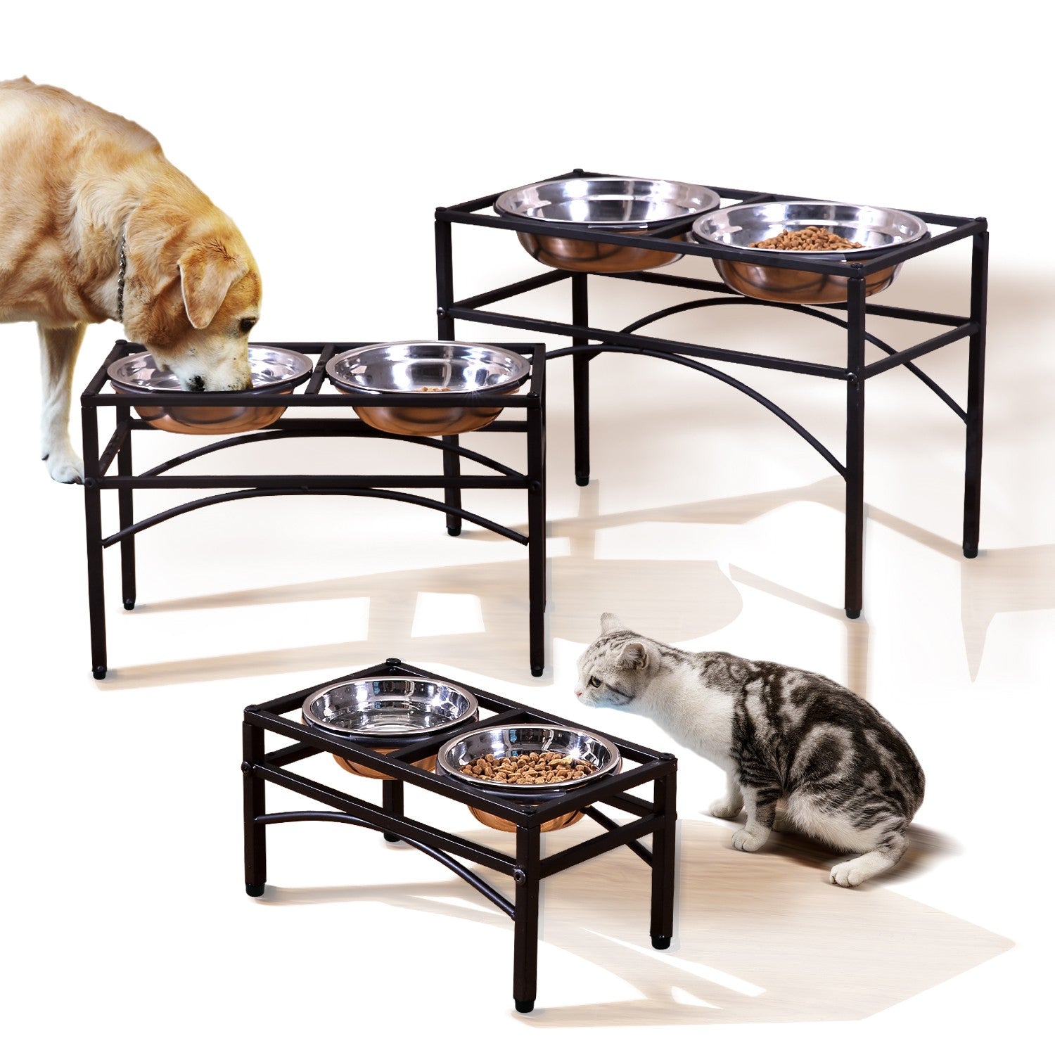 Pawz Pet Feeder Bowl Dual Elevated Raised Dog Puppy Stainless-Stee