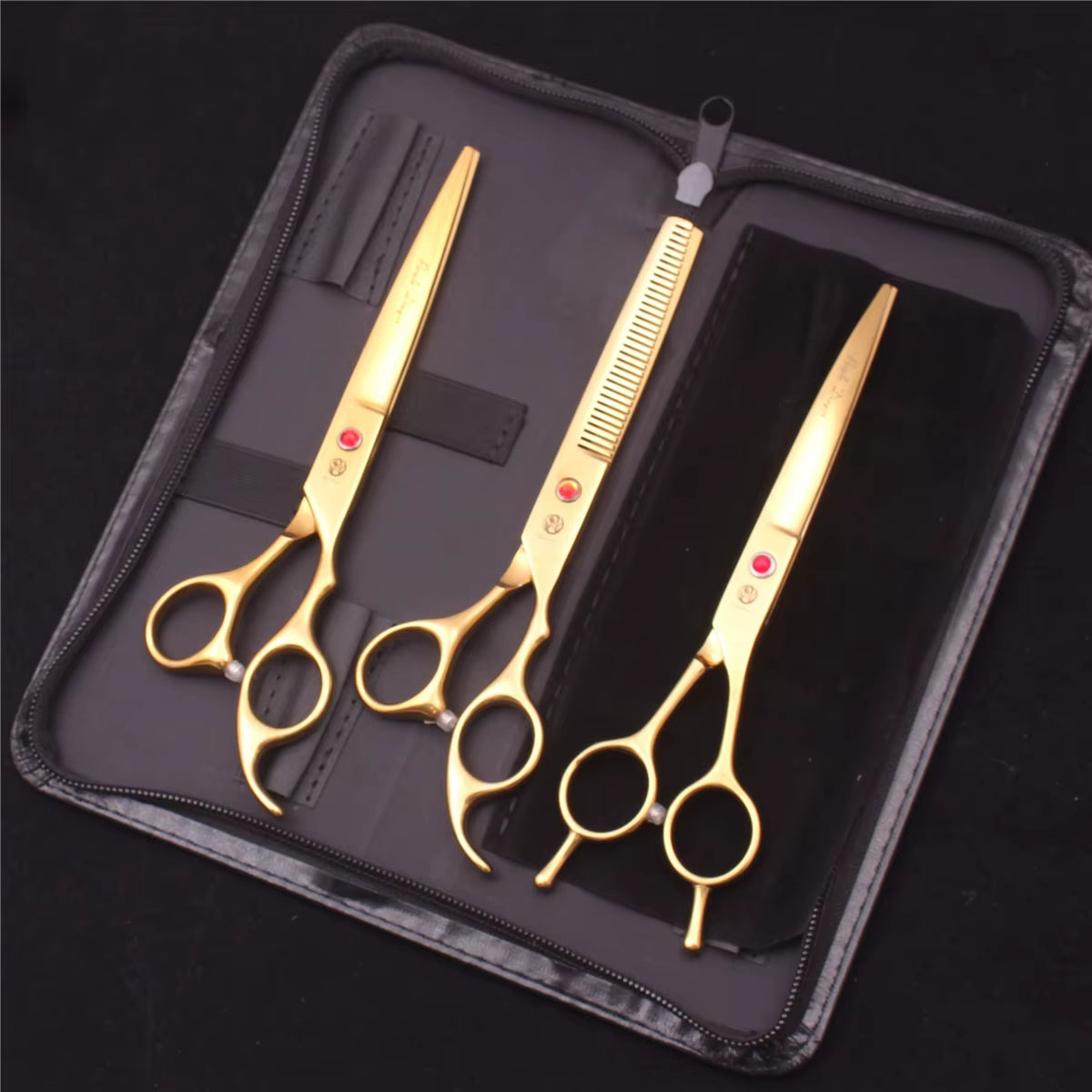 Dog Grooming Scissors Japan Stainless 6.5" 7" Pet Hairdressing Scissors Kit Dog Curved Scissors Thinning Shears Color Comb Z3002