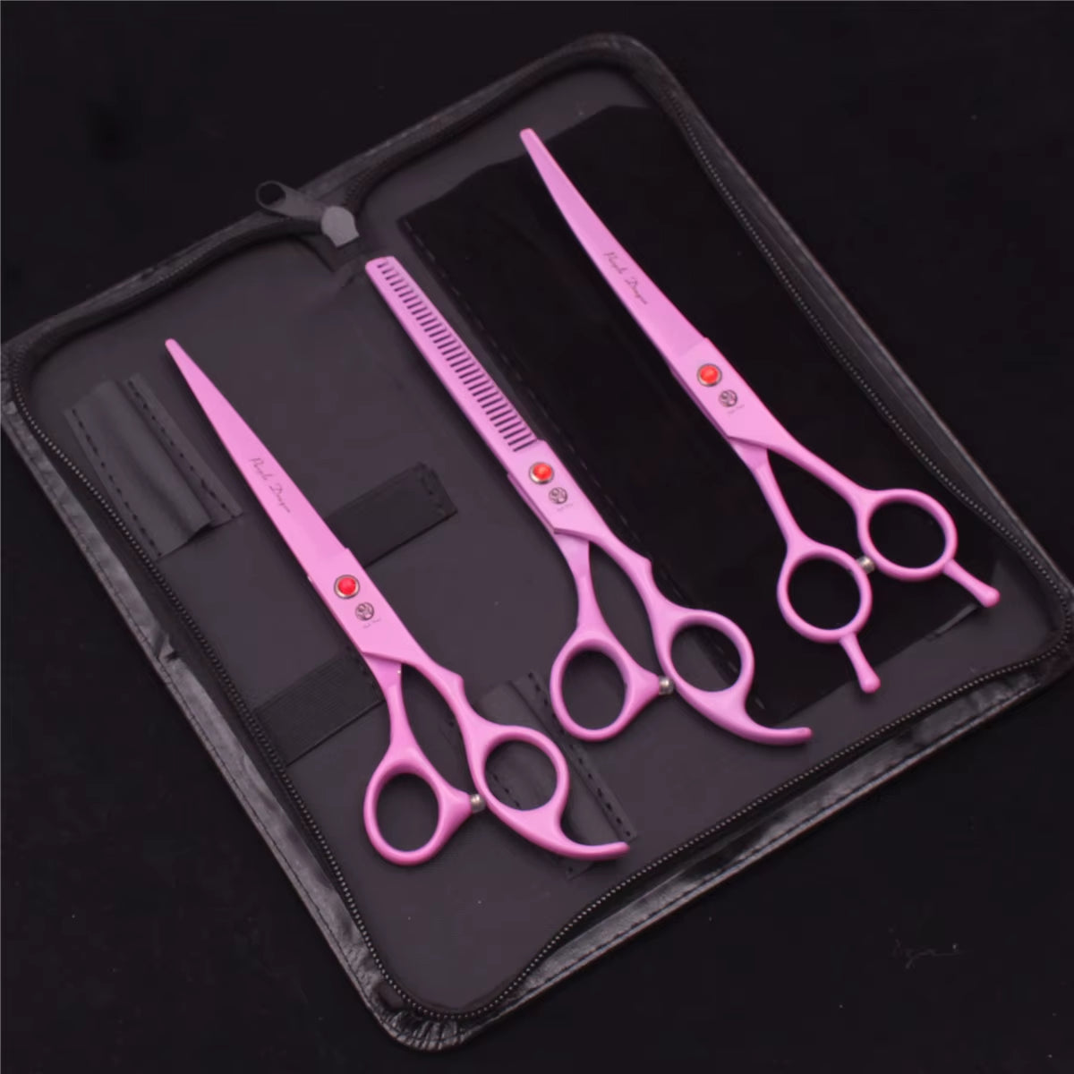 Dog Grooming Scissors Japan Stainless 6.5" 7" Pet Hairdressing Scissors Kit Dog Curved Scissors Thinning Shears Color Comb Z3002
