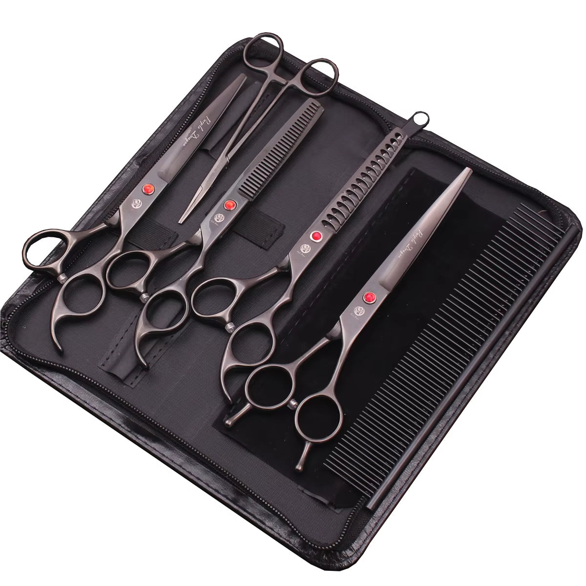 Dog Grooming Scissors Japan Stainless 6.5" 7" Pet Hairdressing Scissors Kit Dog Curved Scissors Thinning Shears Color Comb Z3002