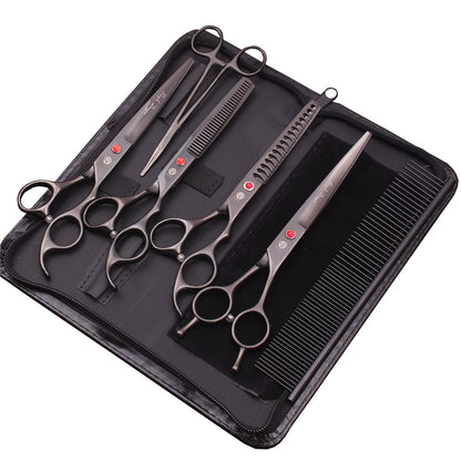 Dog Grooming Scissors Japan Stainless 6.5" 7" Pet Hairdressing Scissors Kit Dog Curved Scissors Thinning Shears Color Comb Z3002