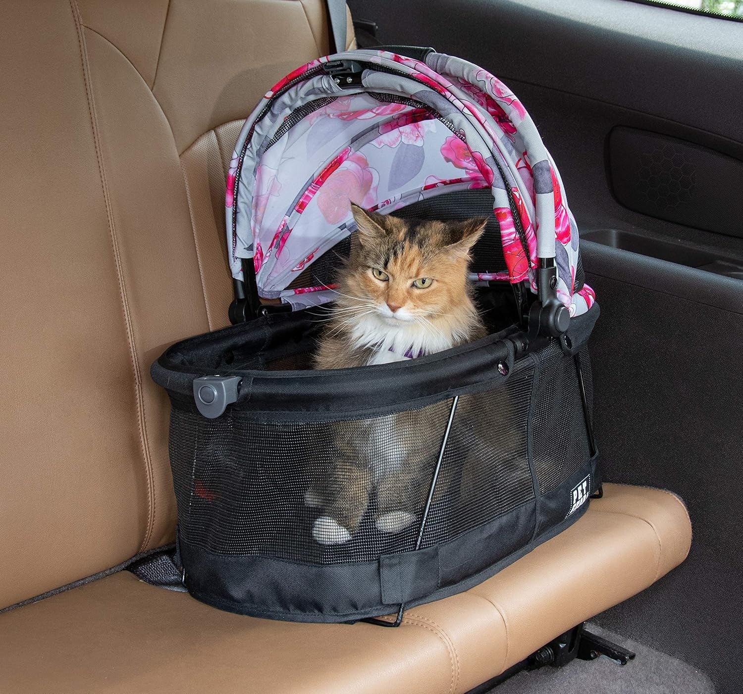 Pet Gear PG1040NZFL View 360 Pet Carrier & Car Seat for Small Dogs & Cats with Mesh Ventilation for Easy Viewing, Floral