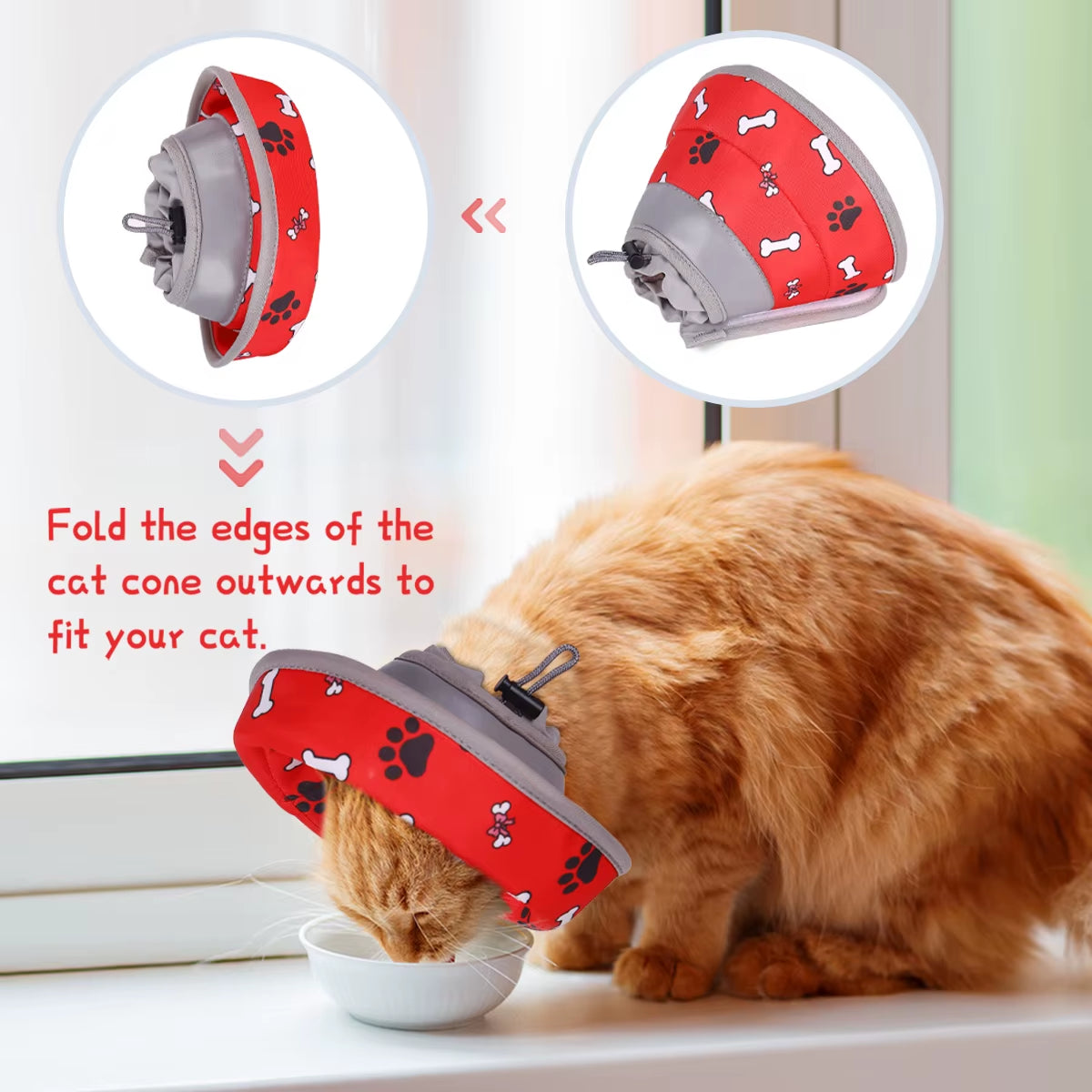 1Pc Soft Cat Recovery Collar,Protective Adjustable Pet Cone Collar for after Surgery,Comfortable Lightweight Elizabethan Collar