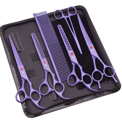 Dog Grooming Scissors Japan Stainless 6.5" 7" Pet Hairdressing Scissors Kit Dog Curved Scissors Thinning Shears Color Comb Z3002
